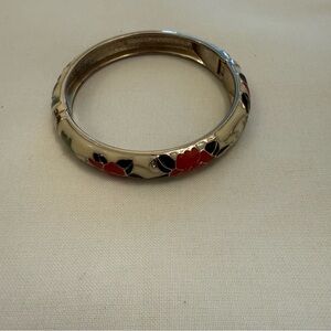 Chic Floral Enamel Bangle Bracelet